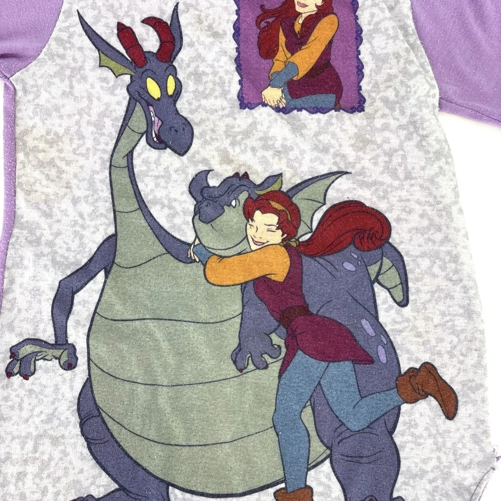 Vintage Quest‎ For Camelot Kids Pajamas Sleep Dress Dragon Purple ULTRA RARE